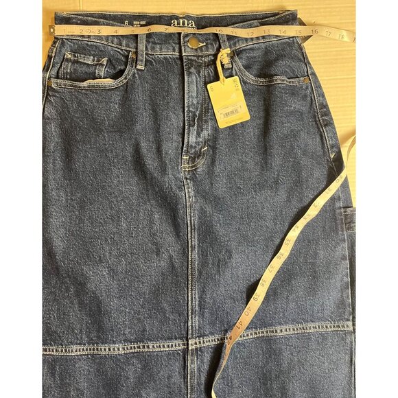 NWT-A.n.a Womens High-Rise Denim maxi Skirt Size 6 classic - Picture 9 of 11